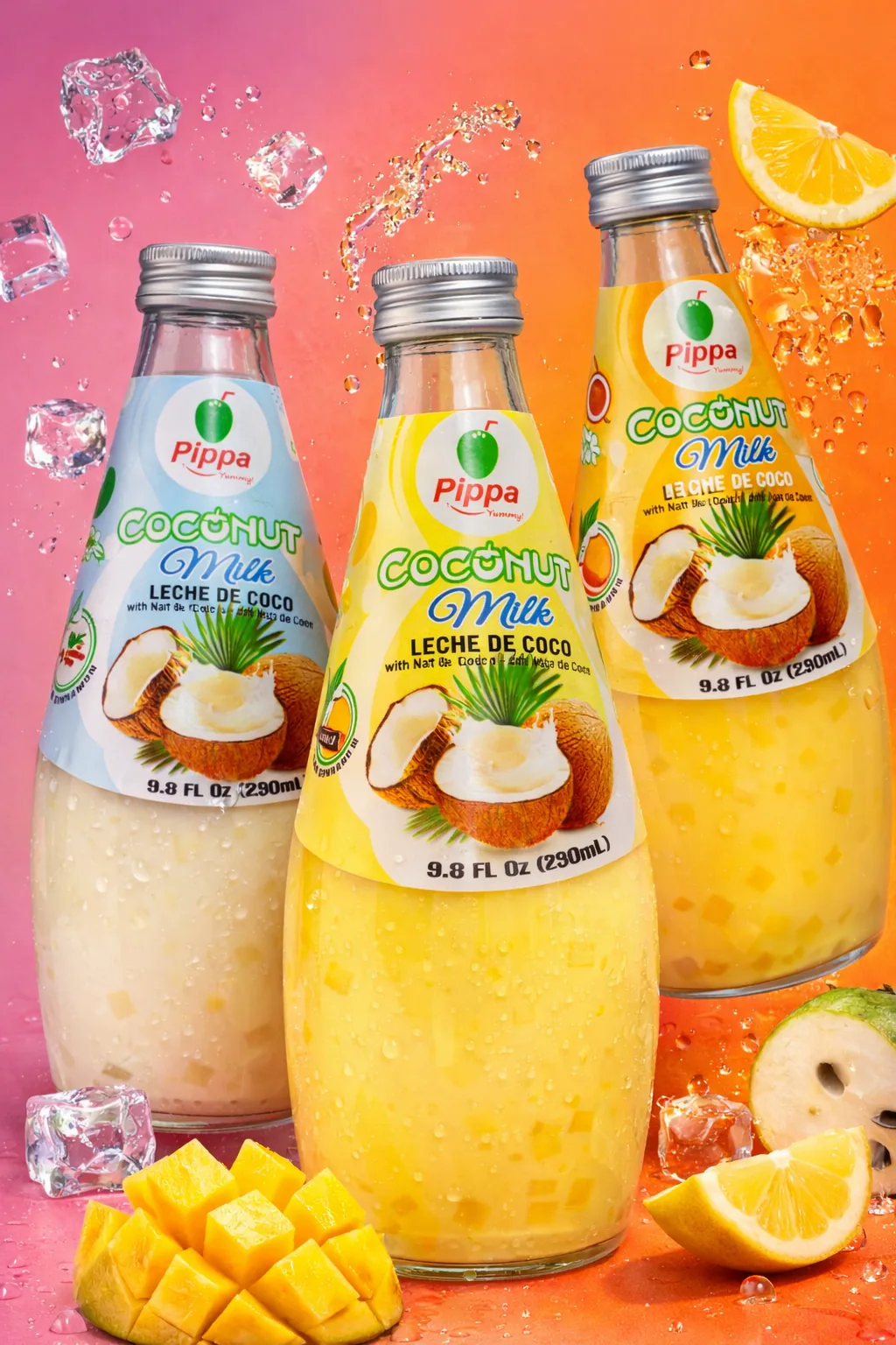 Bebidas Pippa con trozos de fruta